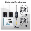 Micrófono Inalámbrico WinMix A1-2 Solapa y Diadema 2 Bodypack Negros