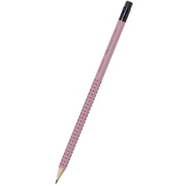 Faber-Castell 2001 Graphite Pencil Grip with Eraser in Box 12-Pieces, Rose
