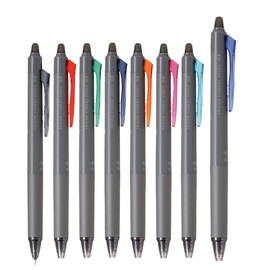 PILOT Frixion Synergy Knock, 8 Color Set, Slide Clicker Retractable Erasable Gel Ink Pens with Synergy Tip, Refillable Fine Point 0.5mm, 8-Pack, Assorted Colors, LFSK-15-8C
