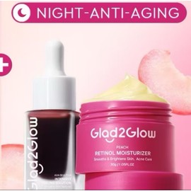 Glad2 glow AHA BHA PHA INTENSIVE PEELING SOLUTION SERUM | Glad 2glow PEACH RETINOL MOISTURIZER