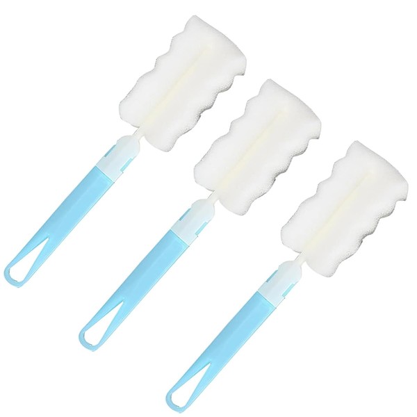 AKOAK 3 Pcs Sponge Ceaning Brush, Scratch Free Glass Cleaning