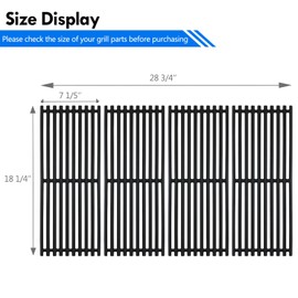 Grillflame 463268107 Grill Grates Replacement Parts for Charbroil Commercial Performance Tru Infrared Grates 4 Burner Grill Parts 463247310 463271314 463241413 463247512 Char Broil Cast Iron Grates