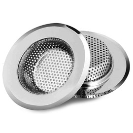 2pcs Heavy Duty Stainless Steel Slop Basket Filter Trap, 4.5" Top / 2.95" Mesh Metal Sink Strainer,Perfect for Kitchen Sink/Bathroom Bathtub Wash Basin Floor Drain Balcony Drain Hole,Utility