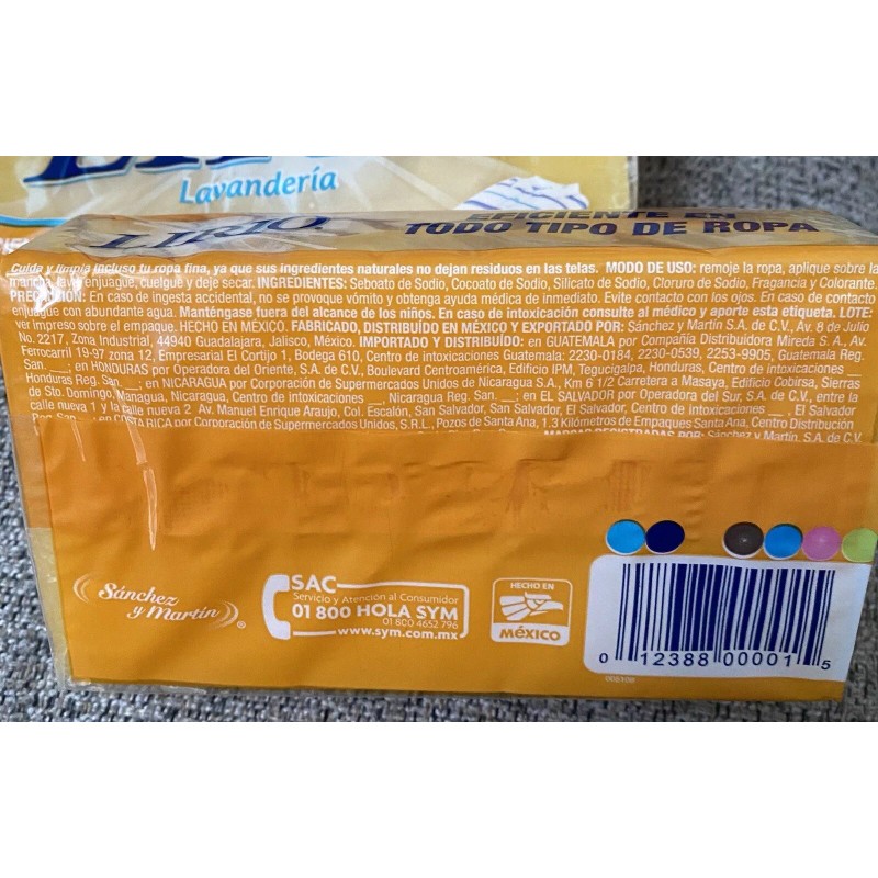 Lirio Laundry Bar Soap Jabon Lavanderia Multiusos 14.1 oz Yellow