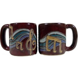 Mara Ceramic Stoneware 16 Oz. Musical Notes Mug (Set of 2)