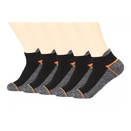 Copper Infused Ankle Socks Moisture Wicking Odor Free Athletic Socks for Mens and Womens (5 Pairs, Size6-10)