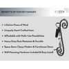 RTZEN Farmhouse Small Key Holder for Wall - Handcrafted Swirl