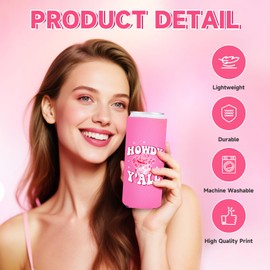 12oz Can Coolers Sleeves Bulk, 12Pcs Neoprene Insulated Cooler Can Sleeves Let's Go Girls Beverage Sleeves Disco Cowgirl Party Decorations for Wedding Favors