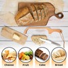 Wooden Bread Slicer, Bread Knife with Screwdriver, Stainless Steel Serrated