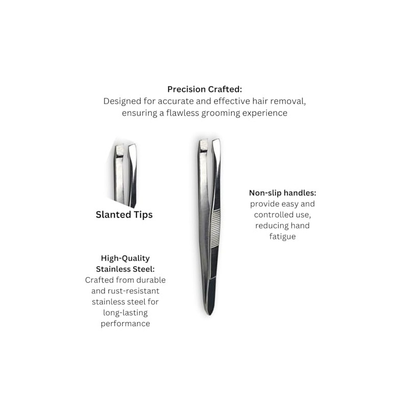 Slant Tip Tweezers Professional Stainless Steel Silver Slanted Tweezer Best