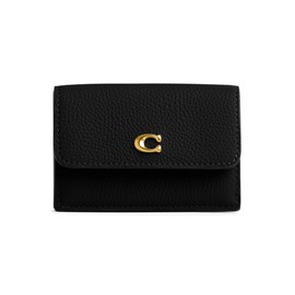 Coach Coach Women's Essential Polished Pebble Mini Trifold Wallet, B4/Black, One Size
