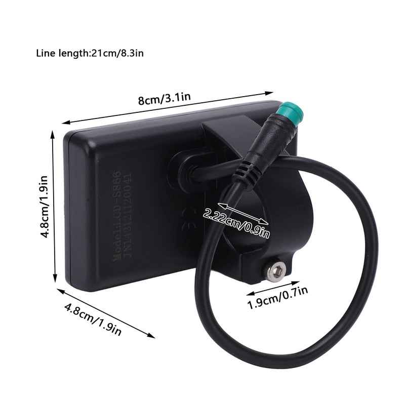 Talany Electric Bicycle LCD Screen Meter,Large Screen Durable Waterproof Connector
