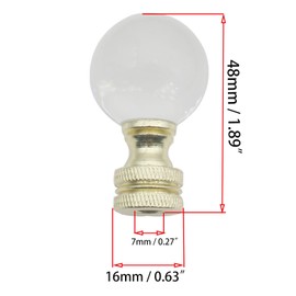 OZXNO 1Pcs Crystal Lamp Finial Clear Glass Lamp Finial Cap Knob Lamp Decoration for Lamp Shades/Tiffany Style Lamp(Gold Base)