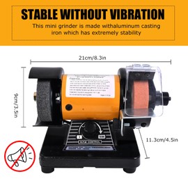 Vevitts 3" Mini Bench Grinder Polisher with 31" Long Flexible Shaft and Accessories, Variable Speed Dial 0-10000 RPM, 110V 150W Single Phase Motor