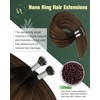 Ugeat Nano Ring Hair Extensions Human Hair Brown Balayage Nano