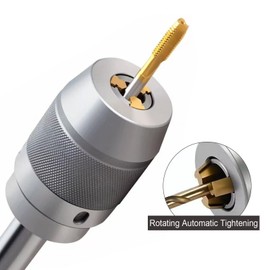 MT3 Keyless Drill Chuck Self-Tightening 1/8"-5/8" (3-16mm) - Titanium Coated Heavy Duty Integral Chuck with APU16 Wrench for Milling & Drilling Machines (MTA3-APU16)