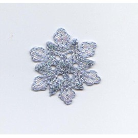 Small Blue Snowflake Embroidered Iron on Patch