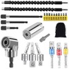 Flexible Drill Bit Extension and Universal Socket Wrench Tool Set,