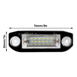 KACEPAR License Plate Lamp Tail Light Clear Lens, 18-LEDs License Plate Light Tag Lamp, 2006-2013 Compatible with Volvo C30
