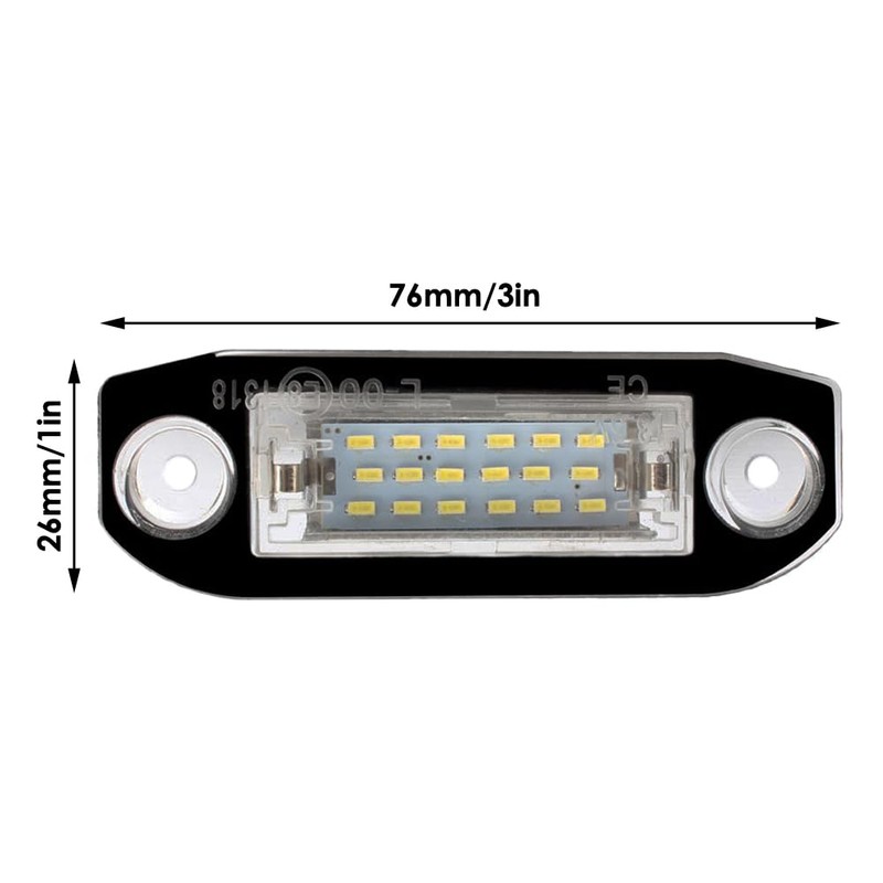KACEPAR License Plate Lamp Tail Light Clear Lens, 18-LEDs License