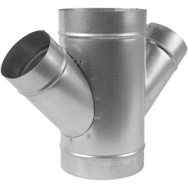 HVAC OV 45° Degree Ø6 x 4 x 6 x 4 Inch X Shape Splitter - Metal 4 Way Fitting Adapter - Galvanized Steel - Spiral Duct Hose Dryer Connector - for Home or Industrial HVAC Ventilation - Branches Ø4 Inch