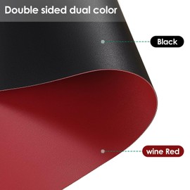 Zinkooat Leather Dresser Cover,1.8mm Thick,14x40 Inch,Dresser Protector Top,Dresser Top Protector,Dresser Cover Top,Dresser Top Cover,Dresser Cover Top for Bedroom.(Black+Wine Red,14x40)