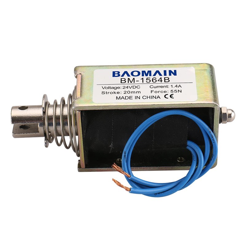Baomain Push Pull Electromagnet Solenoid JF-1564B DC24V 1.4A Stroke 20mm