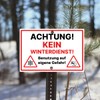 Achtung Kein Winterdienst Sign 20 x 30 cm Weatherproof Aluminium