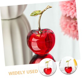 Garneck Crystal Cherry Figurine Mini Cherry Statue Decorative Fruit Ornament for Home Decor Desktop Decor and Collectible Cherry Decoration