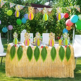 EAEDMY 9Pack Big Pineapple Centerpieces for Table, Luau Party Decorations, Hawaiian Hawaii Pineapple Party Decoration, Tabletop or Hanging Decors for Tropical Party (9pcs multi-color)