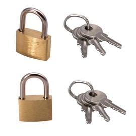 HIXNUG 2 Pieces Mini Padlock with Keys Solid Brass Padlocks Weatherproof Outdoor Padlock Locker Lock for Travel School Gym