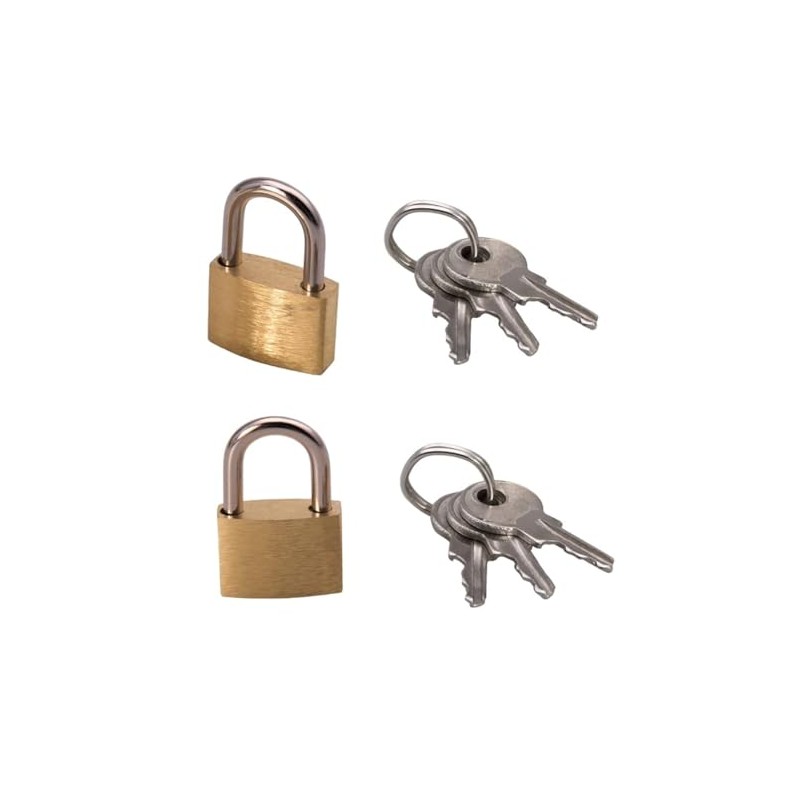 HIXNUG 2 Pieces Mini Padlock with Keys Solid Brass Padlocks