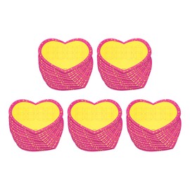 sourcing map Star Burst Heart Shape Signs Price Tags Star Pricing Labels 3.5 x 2.8 Inch Pink Border Yellow Color for Retail Sales Pricing 50 Pcs