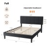 OLIXIS Bed Frame with Headboard Sturdy Slats Support Noise Free