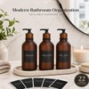 Matte Soap Dispensers with 22 Black Waterproof Labels and Walnut