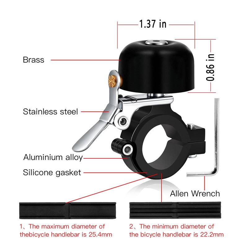 Greallthy Bike Bell Classic Bicycle Bell for Big Bike handlebar