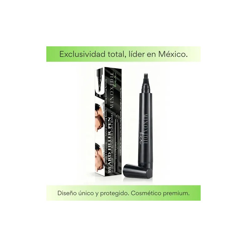 Bolígrafo Rellenador De Barba, Bigote Y Cejas Color Negro Negro