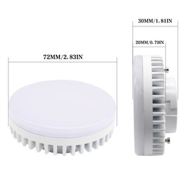 Rowrun Gx53 LED Bulb 10W 900lm Daylight Bulb for Replacement of Traditional Halogen Gx53 Lamp Cabinet, Showcase, Exhibition, Shop Showroom Lighting Non-Dimmable Pack of 2