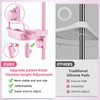 XLHOMO 32-122inch Corner Shower Caddy Tension Pole Pink, Rustproof Drill-Free