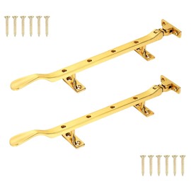 TERF® 250mm Heavy Duty Traditional Victorian Style Polished Brass Window Casement Stay Spoon Style 250mm (10 inch) including Fixing Screw - Pack of 2