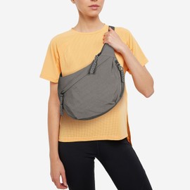 TIAASTAP Half Moon Shoulder Bag Nylon Large Crossbody Bag Shoulder Bag Women Half Moon Bag Slouchy Bag Hobo Bag Bum Bag Cross Bag Women's Shoulder Bags, Grey0