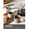 YHOJOY Espresso Cups Ceramic, Espresso Measuring Cups with Dual Measurement