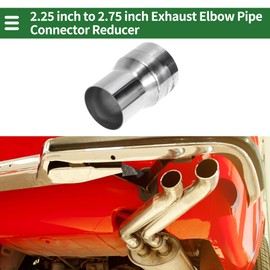 Motoforti 2.25" OD to 2.75" OD Mandrel Exhaust Bend Elbow Concentric Reducer T316 Stainless Steel Pipe Adapter 4 Inch Length Silver Tone