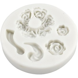White Dessert Mold Food Grade Mini Rose Flower Teapot Mold Fondant Gum Paste Pastry Baking Molds