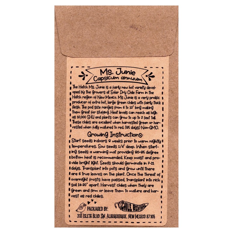 Hatch Chile Seeds from Chile Revival - Qty 20 (Hot