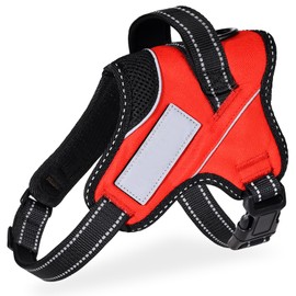 OGURIYA Dog Harness, Throat Friendly, Small Dogs, Medium Dogs, Large Dogs, Easy to Put on and Take Off, Super Cute Colors, Name Plate Night Reflection, Size Adjustable, 7 Colors Selection Based on Dog