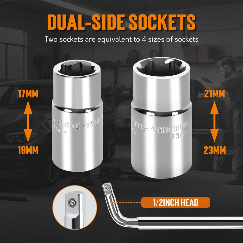 TONDA Telescoping Lug Wrench, Tire Iron Lug Nut Removal Tool