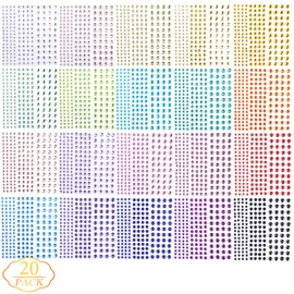 Augshy Gem Sticker, 3300 Pieces Self Adhesive Rhinestone Stickers Self Adhesive Stickers, Rhinestones for Crafts Self Adhesive