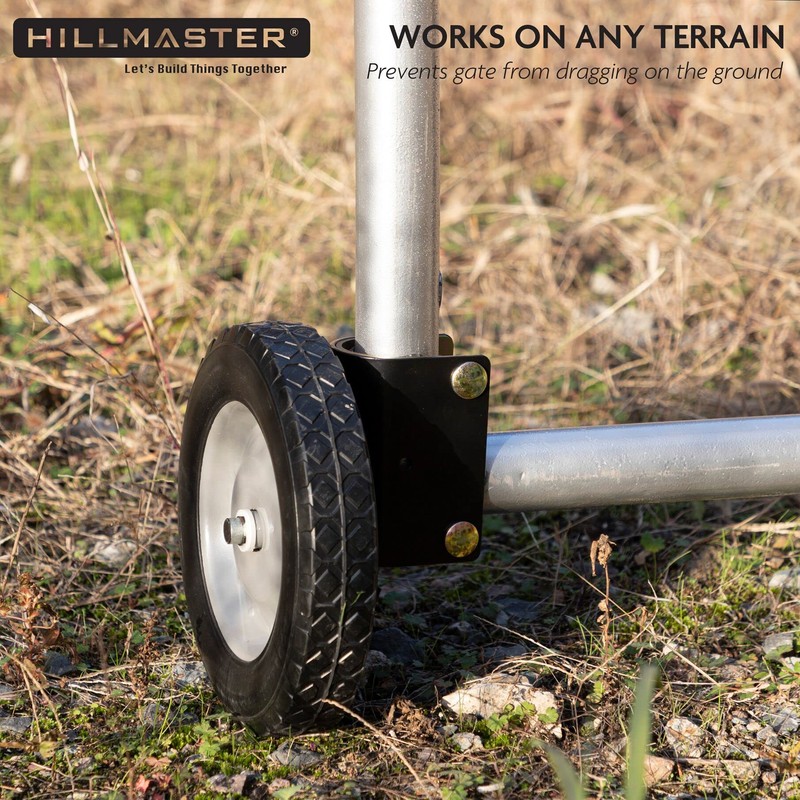 HILLMASTER 8 Inch Gate Wheel Gate Caster Kit with 1-5/8"