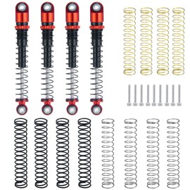 ZuoLan 1/24 RC Car Shocks 48mm Adjustable Absorber Damper for 1/24 Axial SCX24 AXI90081 Deadbolt AXI00001/AXI00006 RC Crawler Car Upgrades (Red)